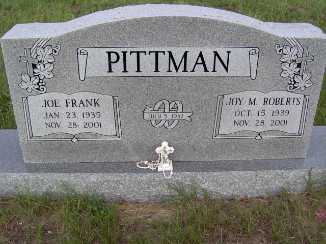 Headstone for Pittman, Joe Frank
